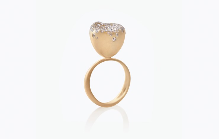 BABY MALAK FLOURISH ICE MEDIUM ROUND RING